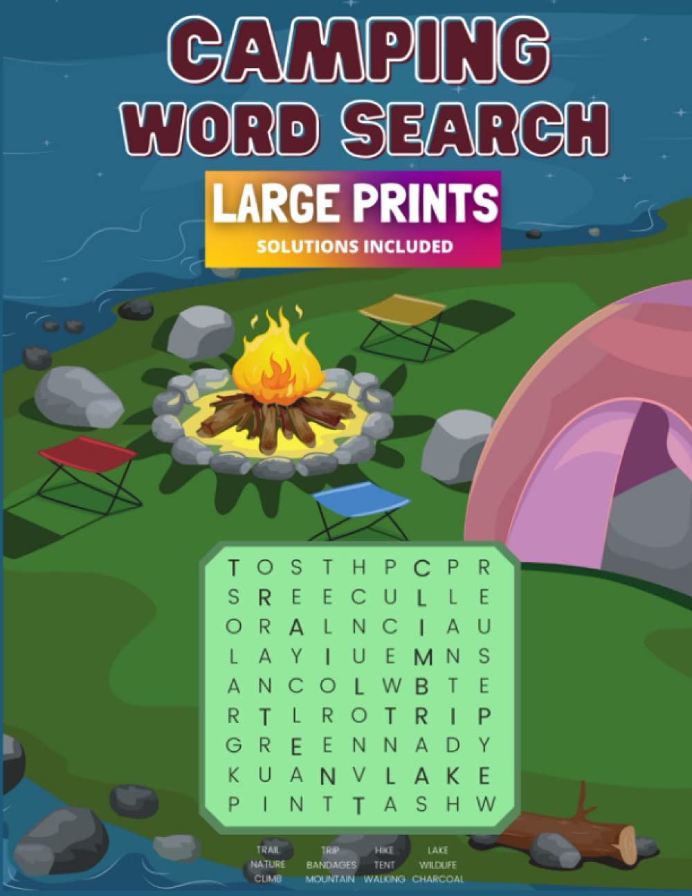 Camping Word Search Large Print Word Search Book Camping Theme, Ideal