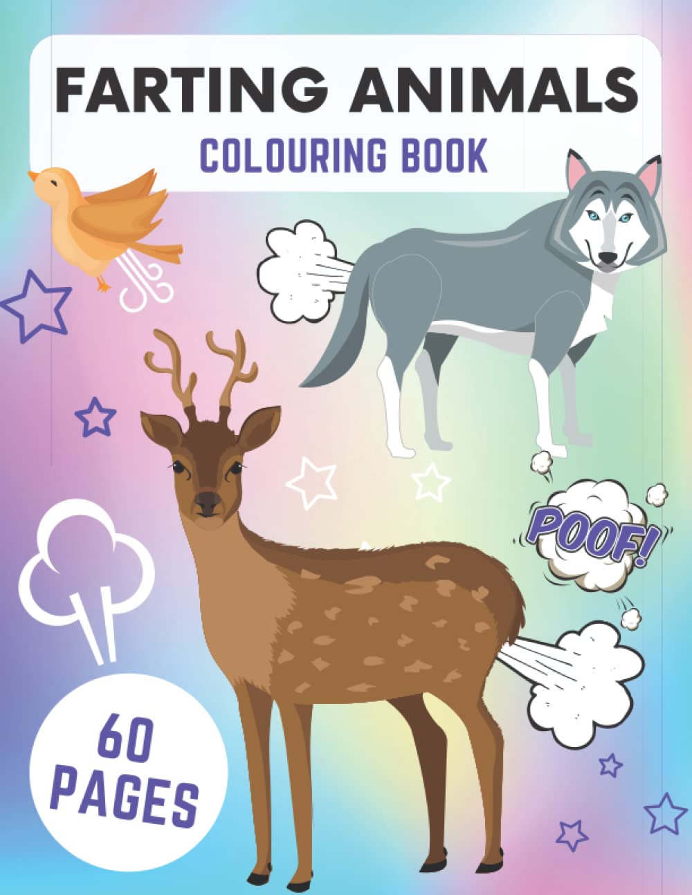 Farting Animals Coloring Book: Zoo Animals Cute Cats Dogs Coloring Book ...