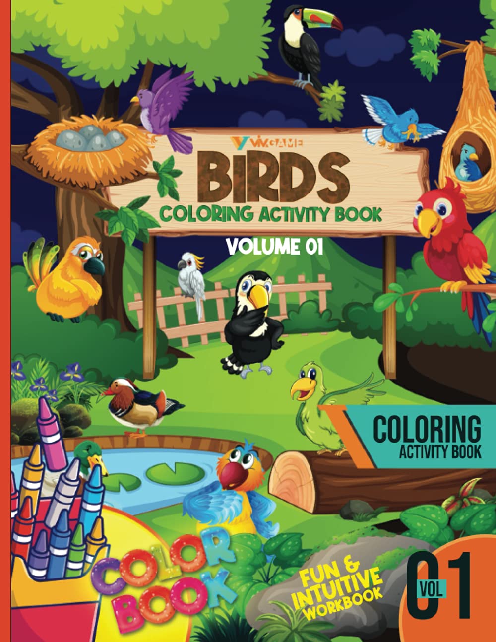 Bird Coloring Activity Book Volume 01: Intuitive, Educational Bird ...