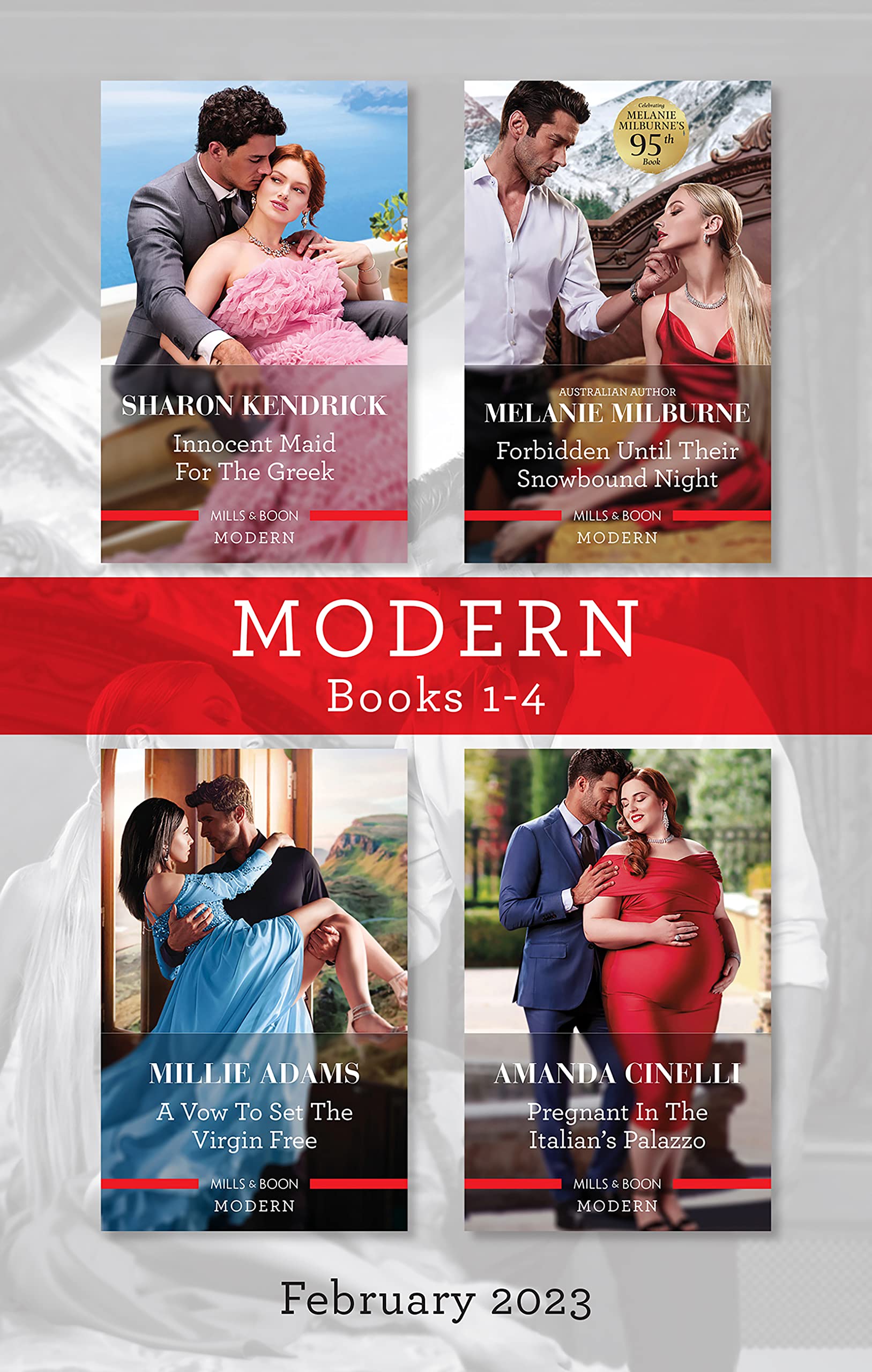 Modern Box Set 1-4 Feb 2023/Innocent Maid for the Greek/Forbidden Until Their Snowbound Night/A Vow to Set the Virgin Free/Pregnant in the Italian'
