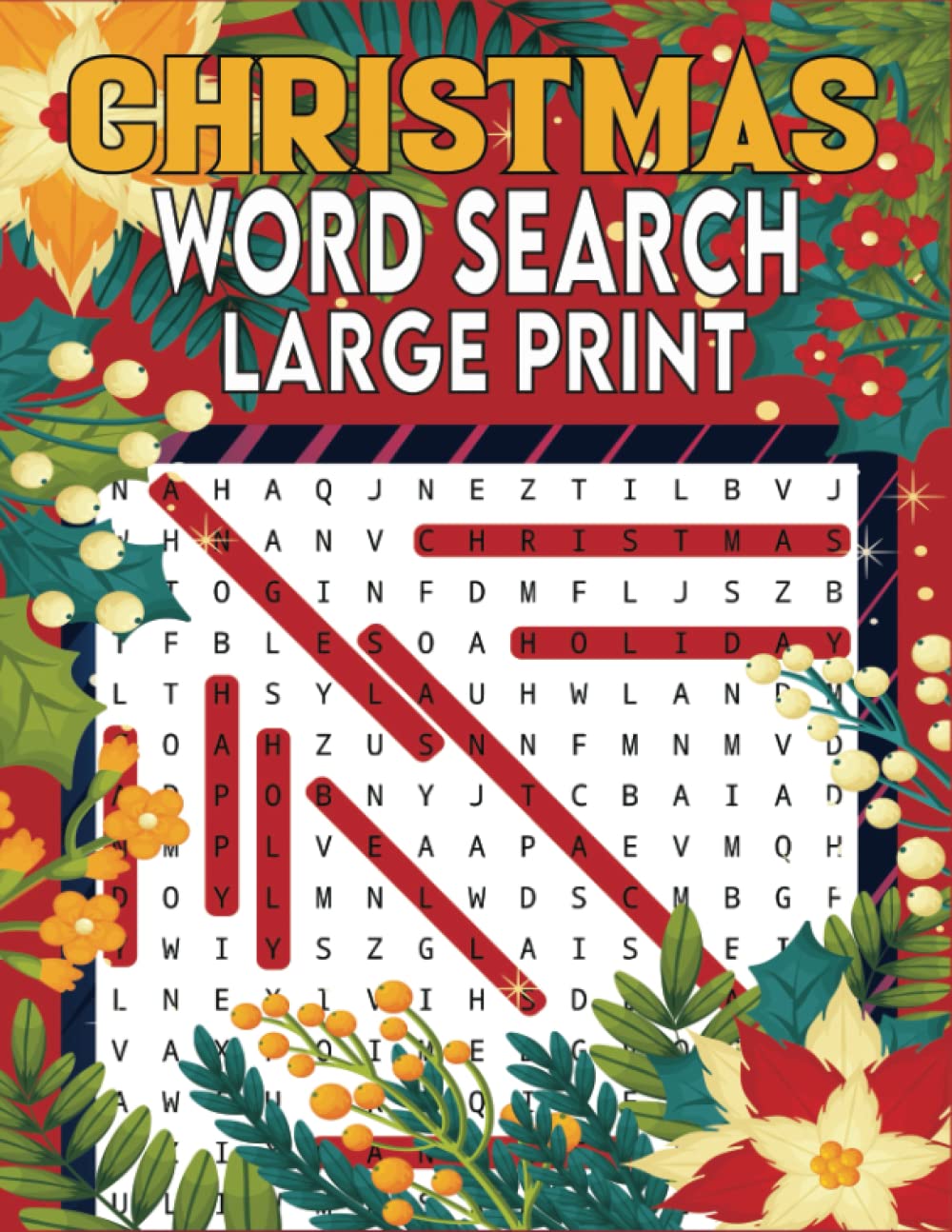 Christmas Word Search Large print Challenging Brain Exercise Puzzles