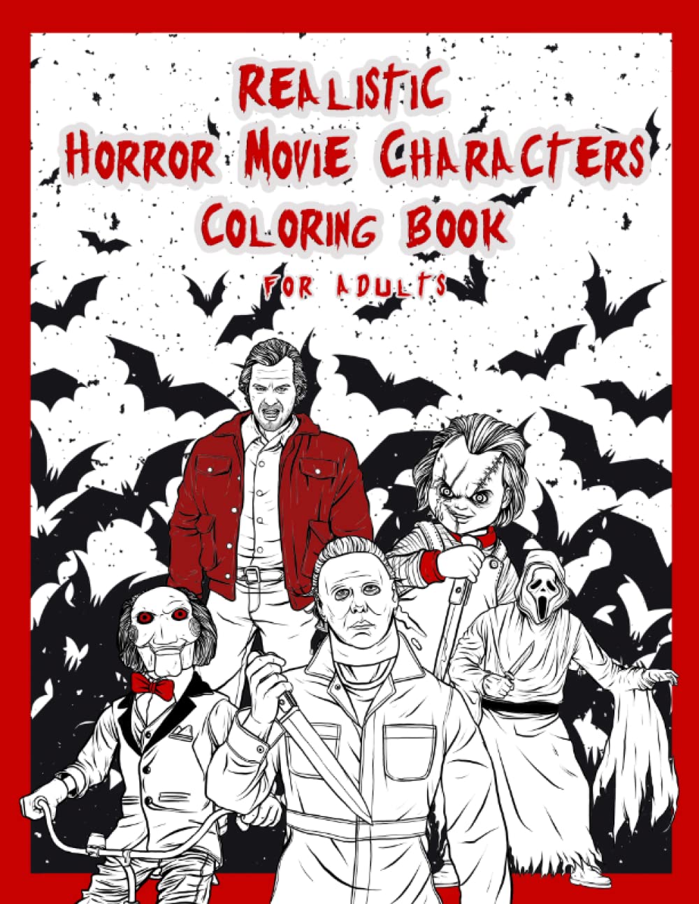 Realistic Horror Movie Characters Coloring Book For Adults Immerse