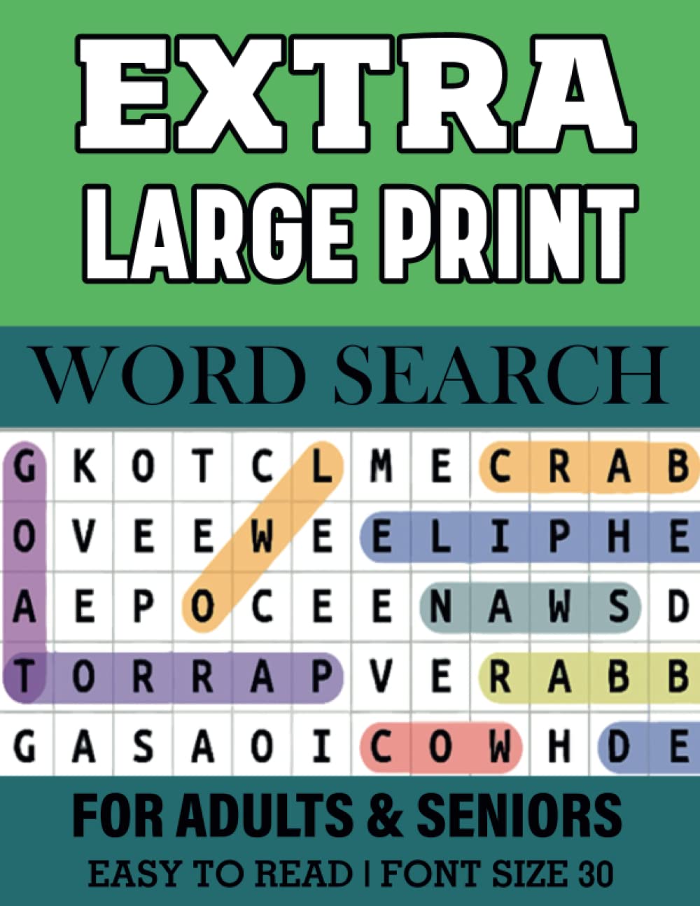 Extra Large Print Word Search Puzzles For Adults: extra large print