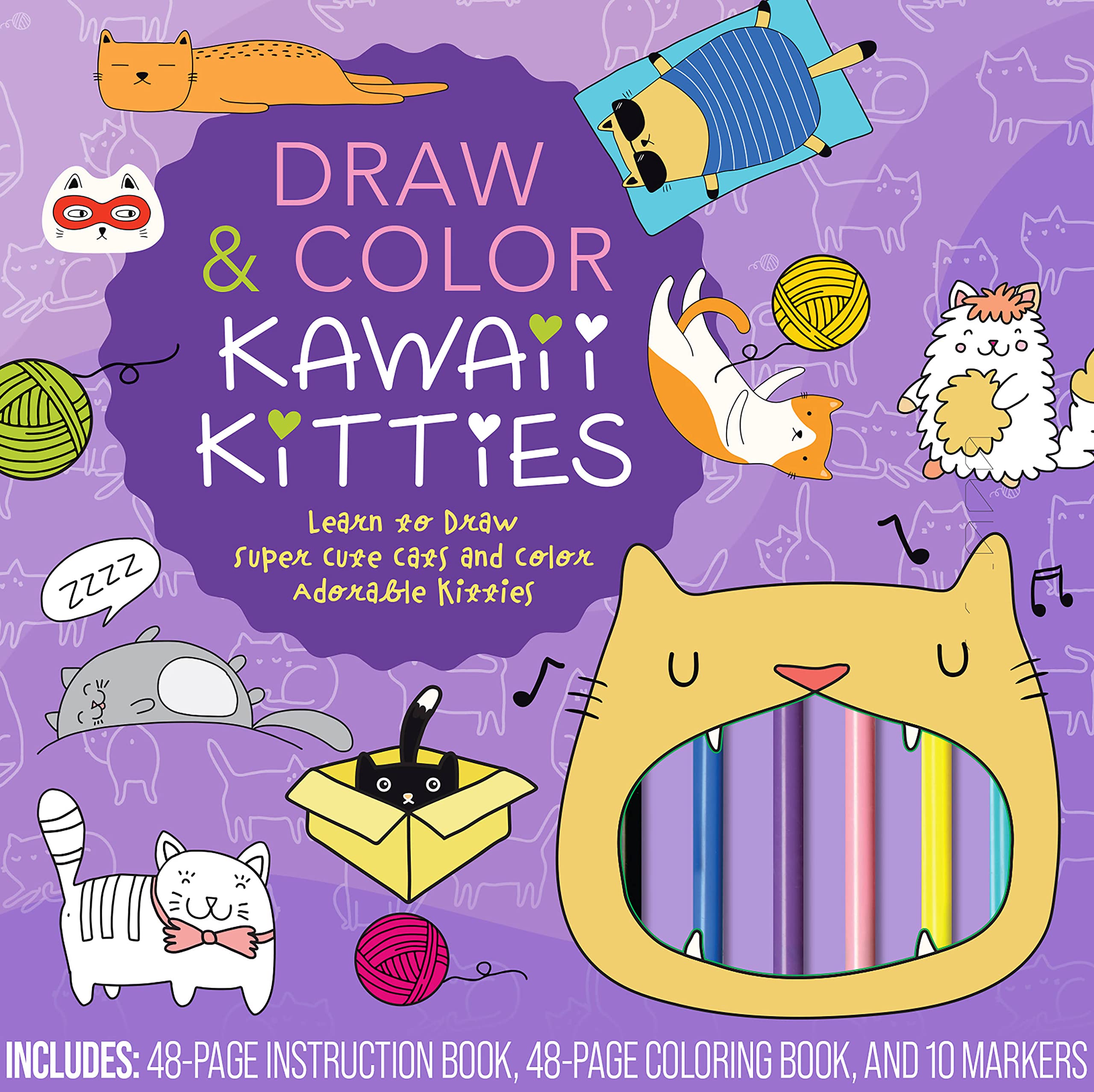 Draw Color Kawaii Kitties Kit by Editors of Rock Point Goodreads