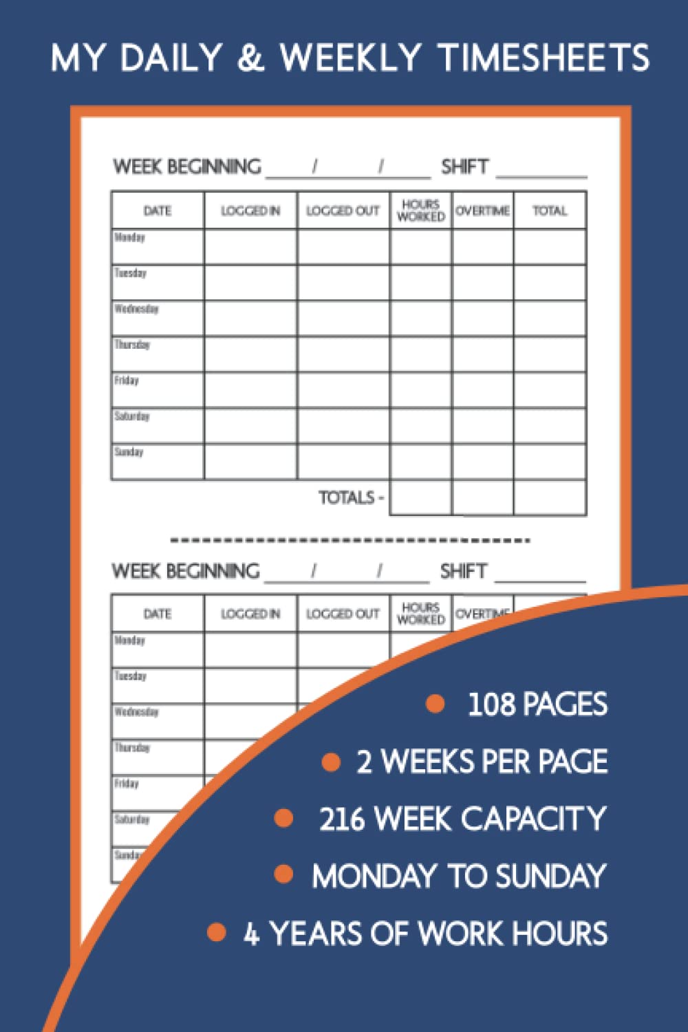 My Daily Timesheet Log Book Personal Logbook for Keeping Track of your
