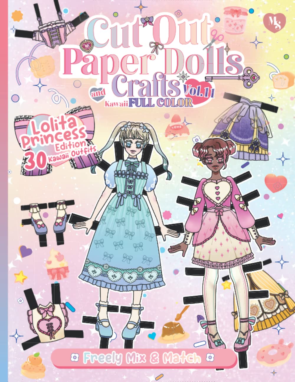 Cut out Paper Dolls and Crafts Kawaii Full Color Lolita Princess