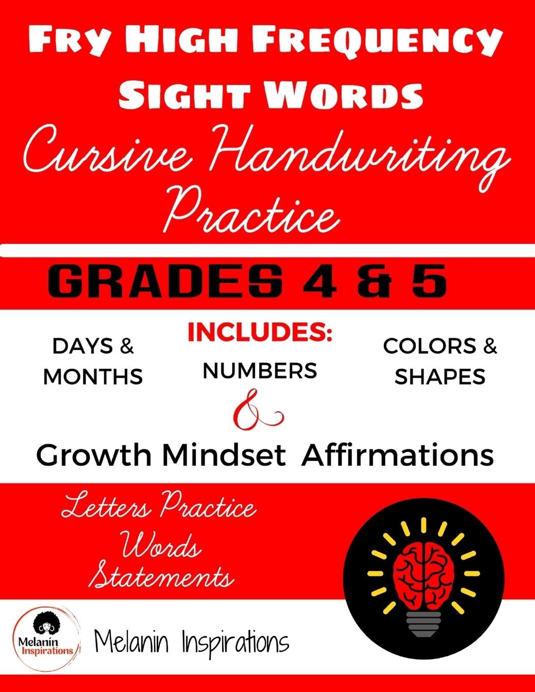 Cursive Handwriting Practice, FRY High Frequency Sight Words, Growth ...