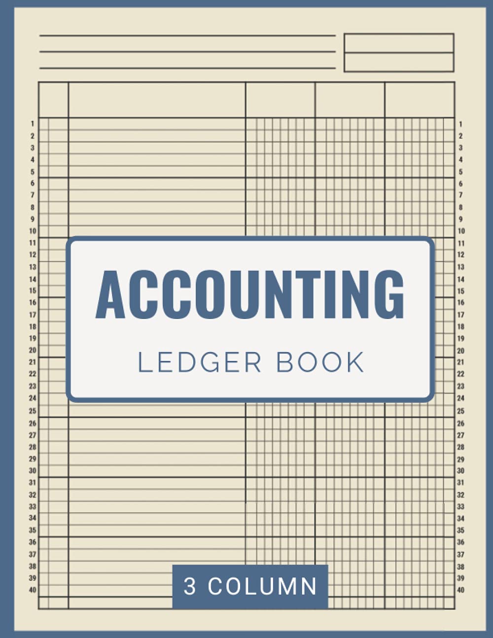 Accounting Ledger Book 3 Column Three Columns Ledger for Bookkeeping