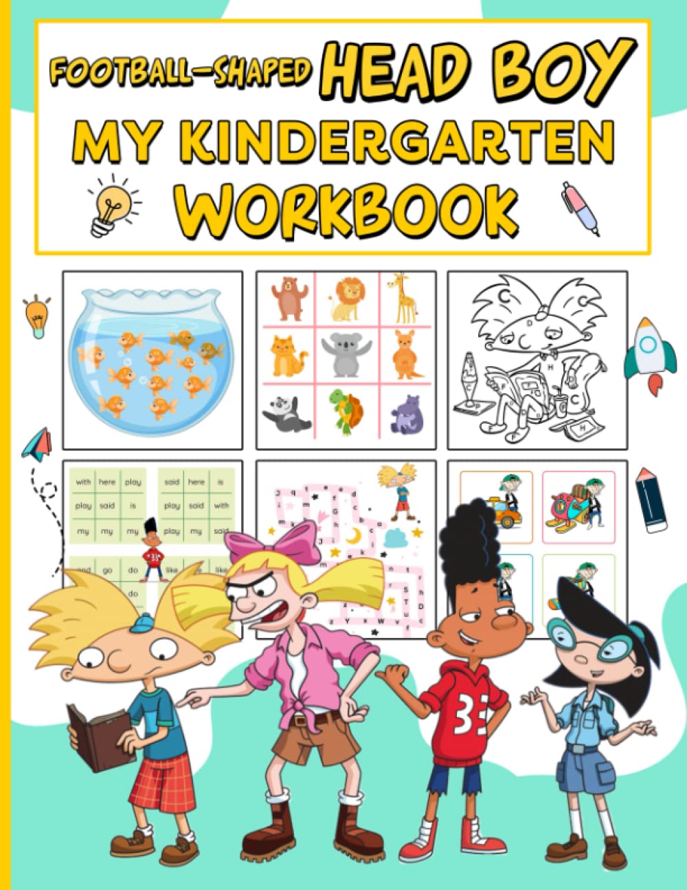 Footballshaped Head Boy My Kindergarten Workbook Grade Math Couples