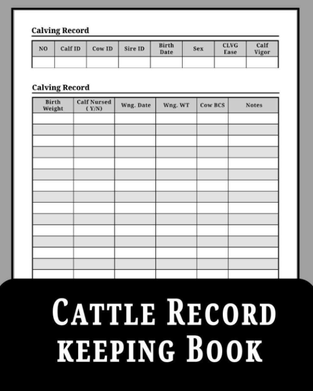 Cattle Record Keeping Book Breeding And Calving Log Book Beef