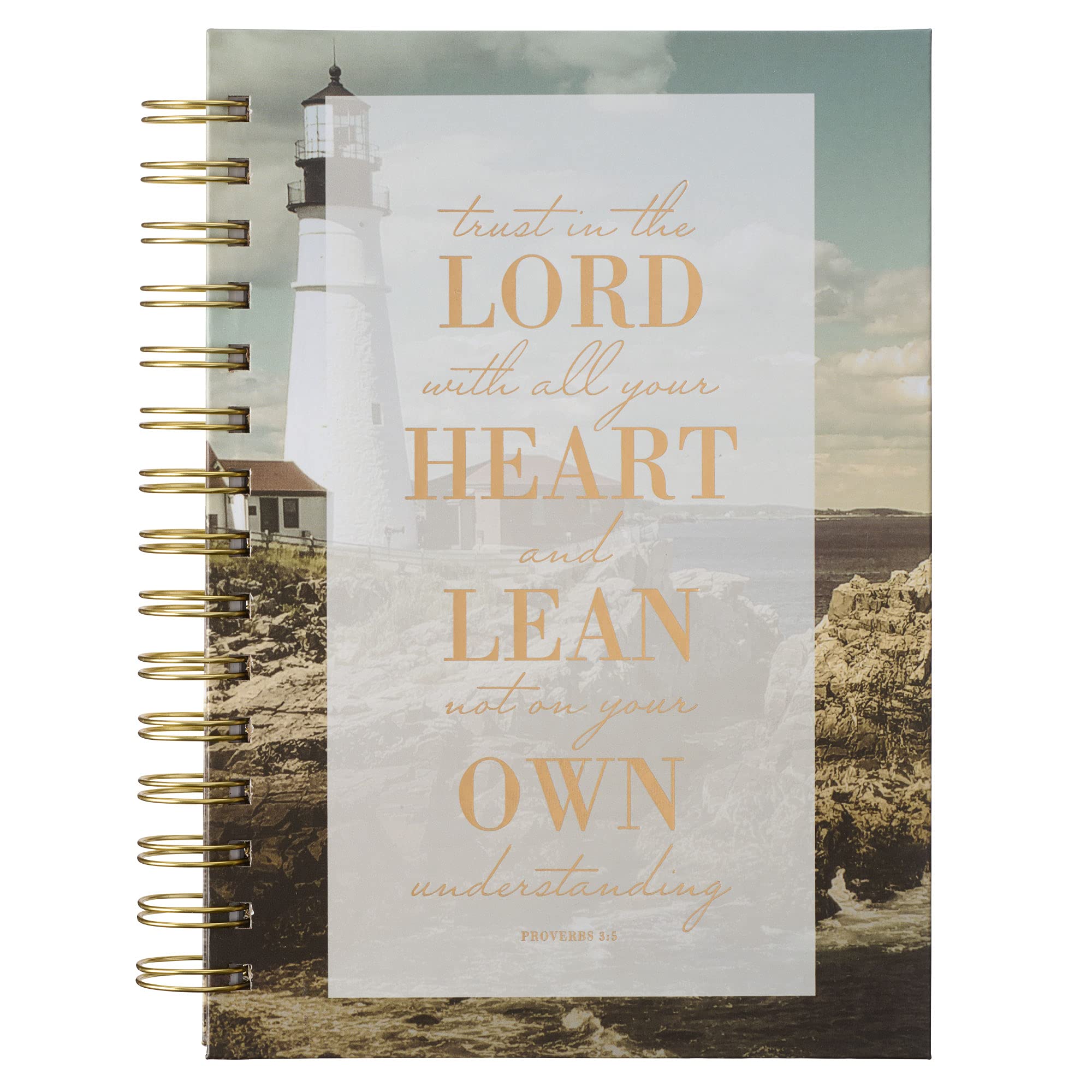 Christian Art Gifts Journal w/Scripture Trust In The Lord Proverbs 35 Bible Verse Gold