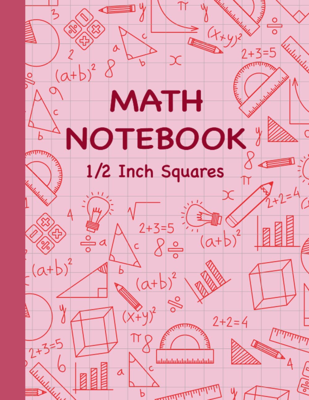 Math Notebook 1/2 Inch Squares Graph Paper Notebook, Graph Paper