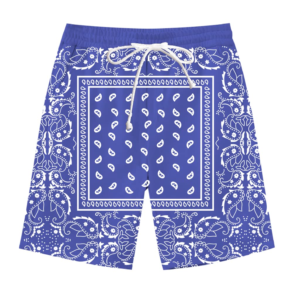 Blue Bandana Hoodie for Men hip hop Black Jackets Bandana Pants Shorts