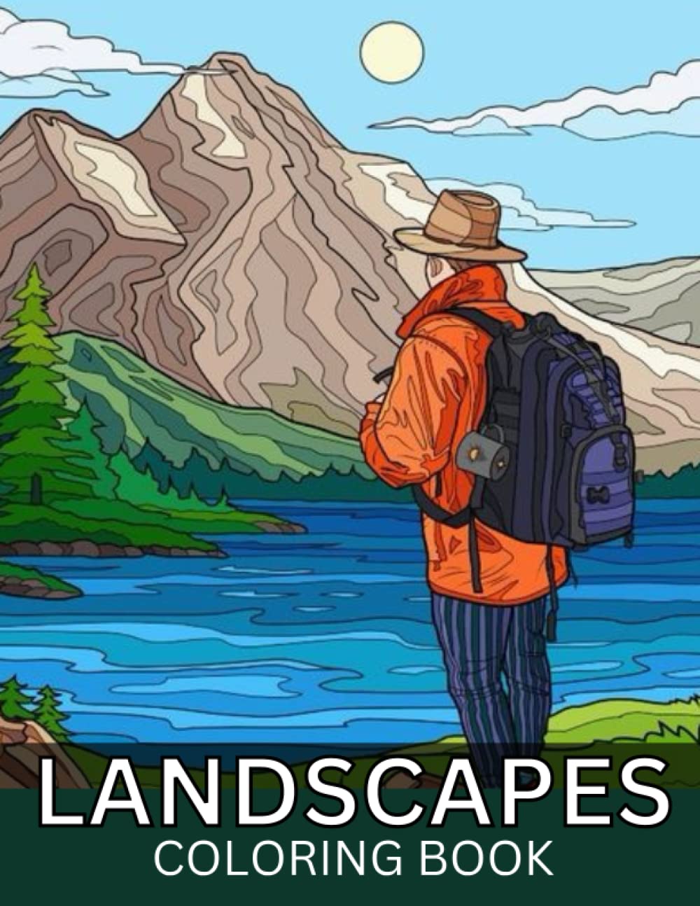 Landscapes Coloring Book: Adult Coloring Book with Beautiful, Calming ...