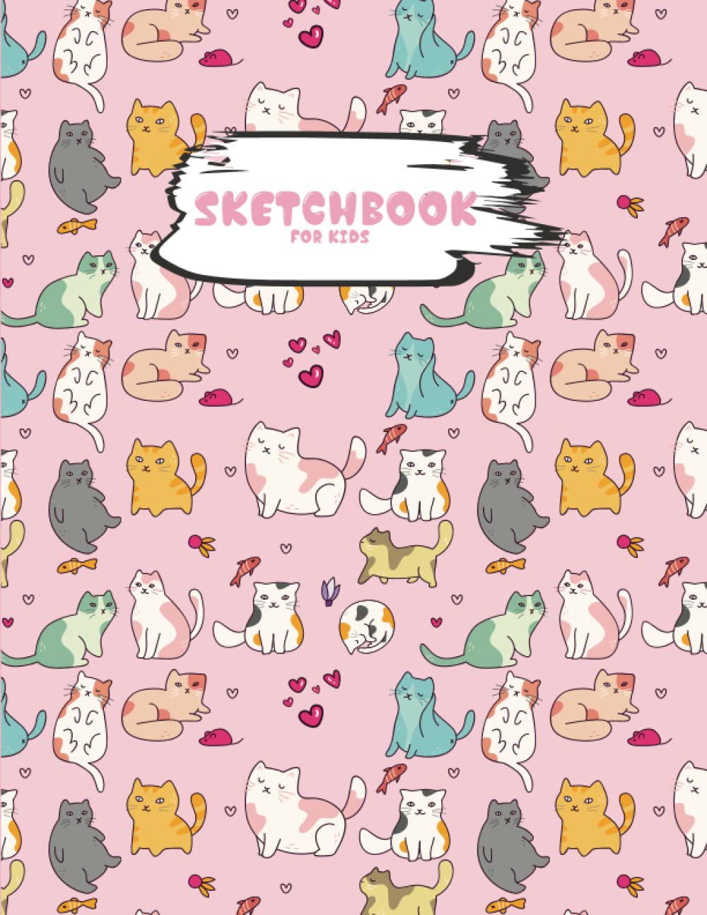 Kawaii Cat Sketchbook Cute Cat Lover Kawaii Large Sketchbook and