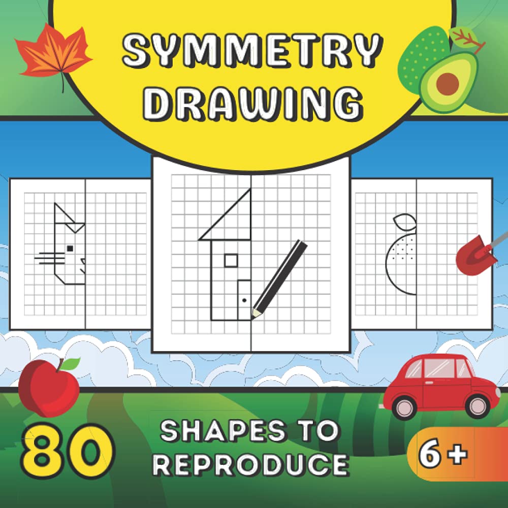 Symmetry Drawing 80 geometric shapes simple objects animals to