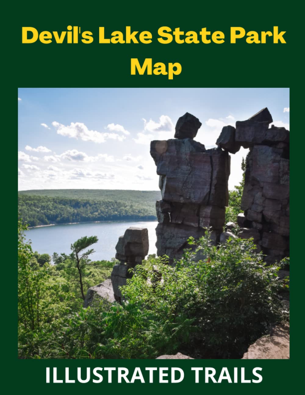 Devil's Lake State Park Map & Illustrated Trails Guide to Hiking