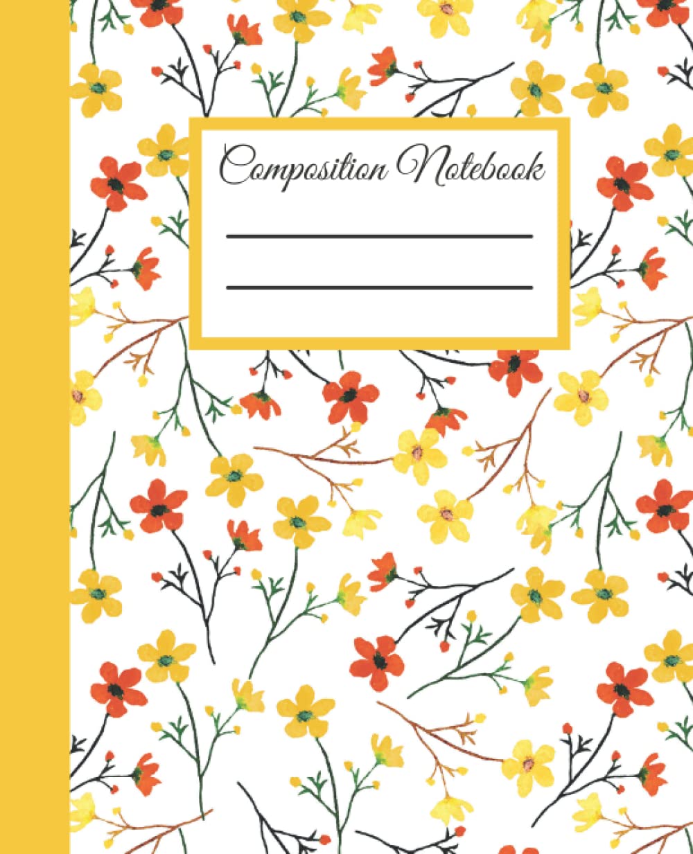 Composition Notebook Yellow Floral Composition Notebook by WinTK LC