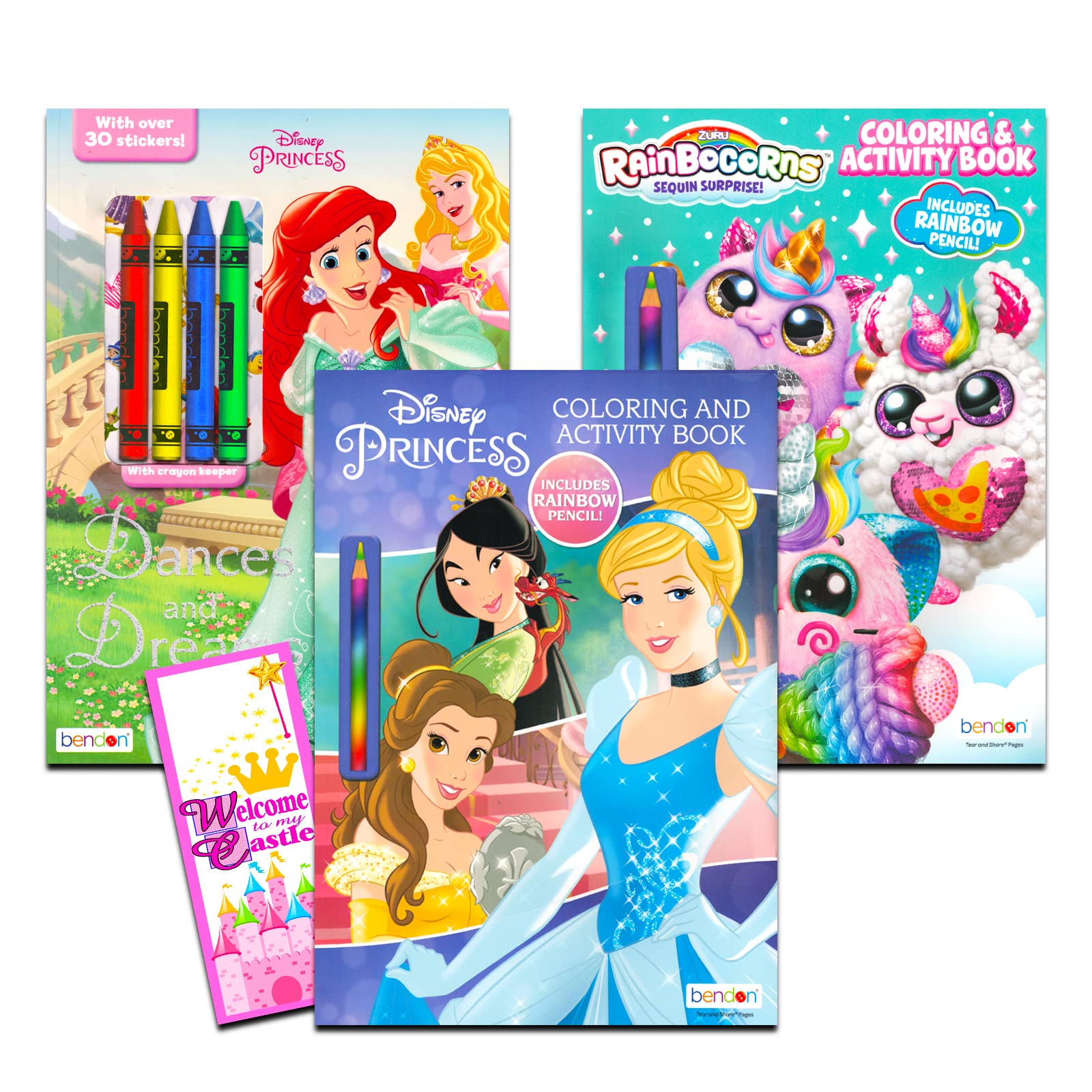 Disney Princess Coloring Books with Colored Pencils Set for Girls ...