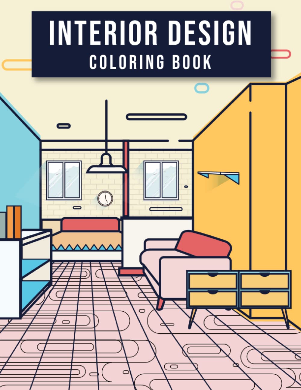 Interior Design Coloring Book For Adults Cute Interior Design & House