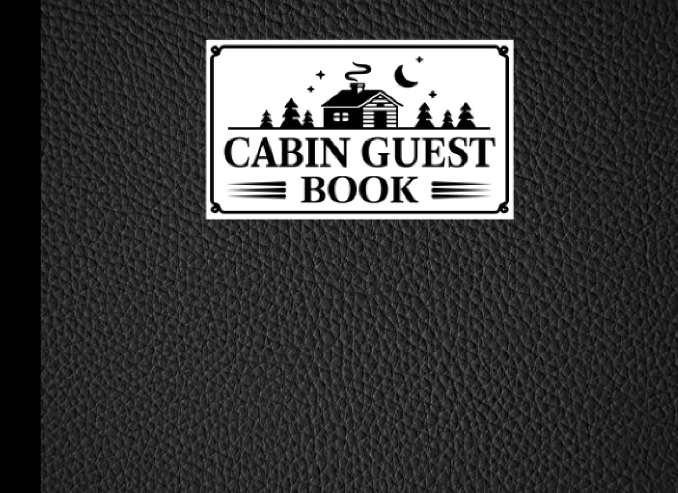 Cabin Guest Book Premium Black Leather Print Cover Cabin Guest Book