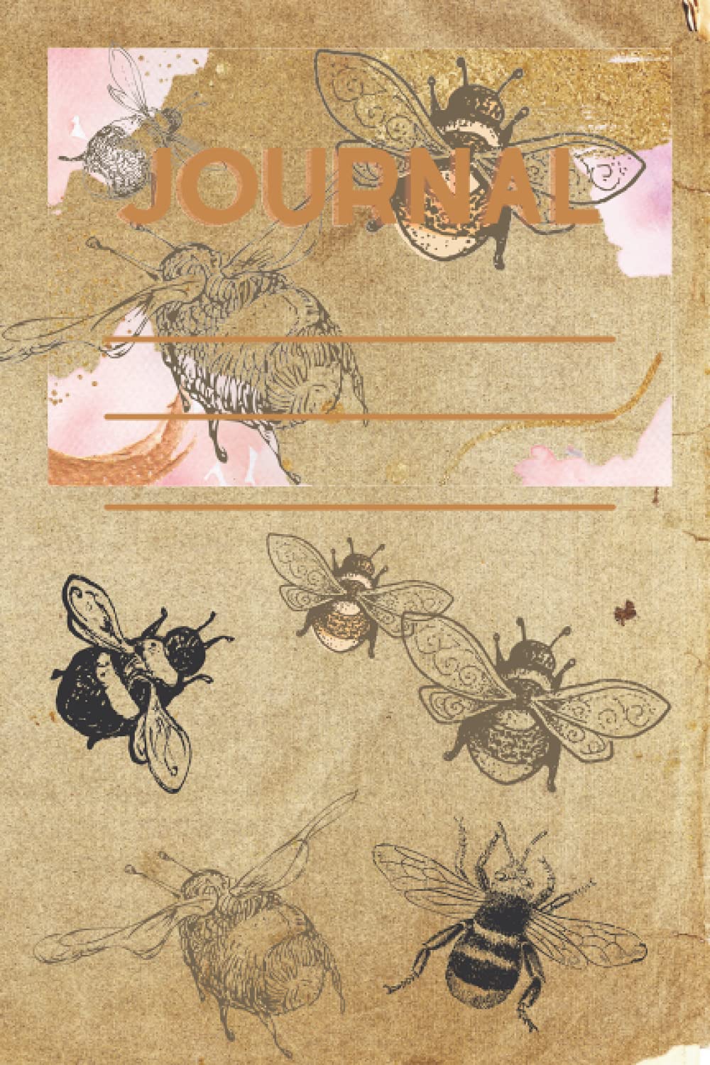 Bee Journal Vintage Bee Design/ Gift For Bee Lovers/ Honey Bees, Be