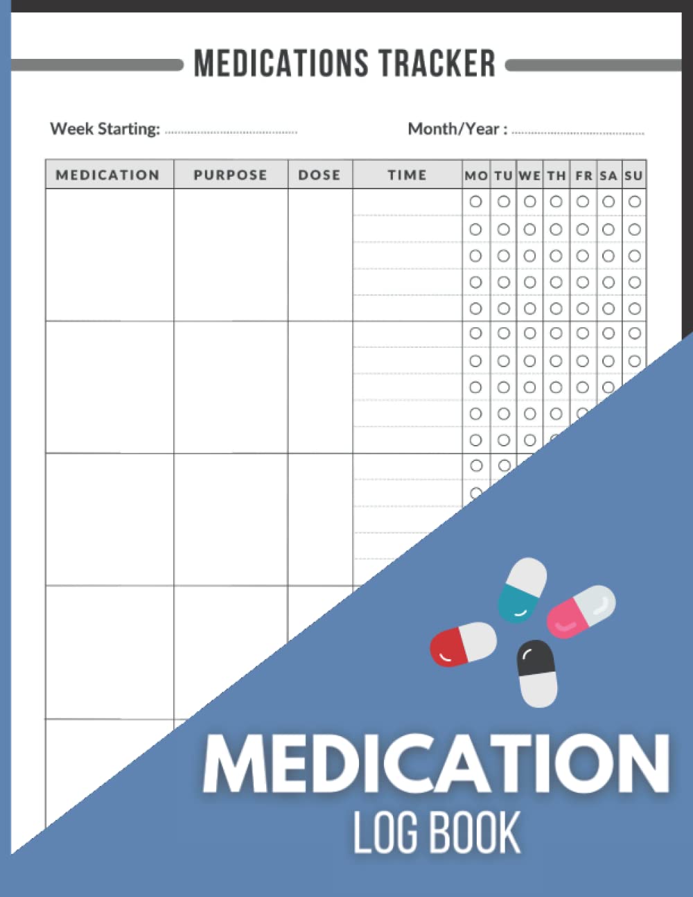 Medication Log Book Simple Medicine Tracker For Keeping Track Of Your