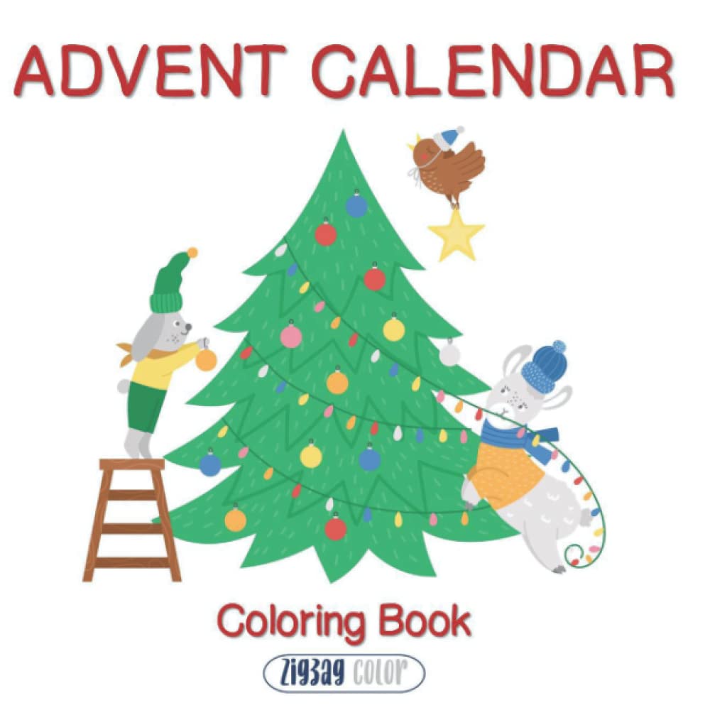 Advent Calendar Coloring Book 25 Numbered Christmas Pages for a Stress