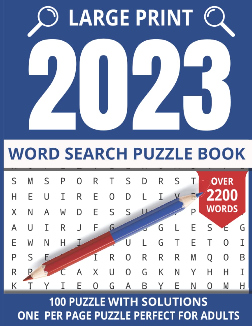 2023 Word Search Puzzle Book For Adults: Large Print 100 Word Find ...