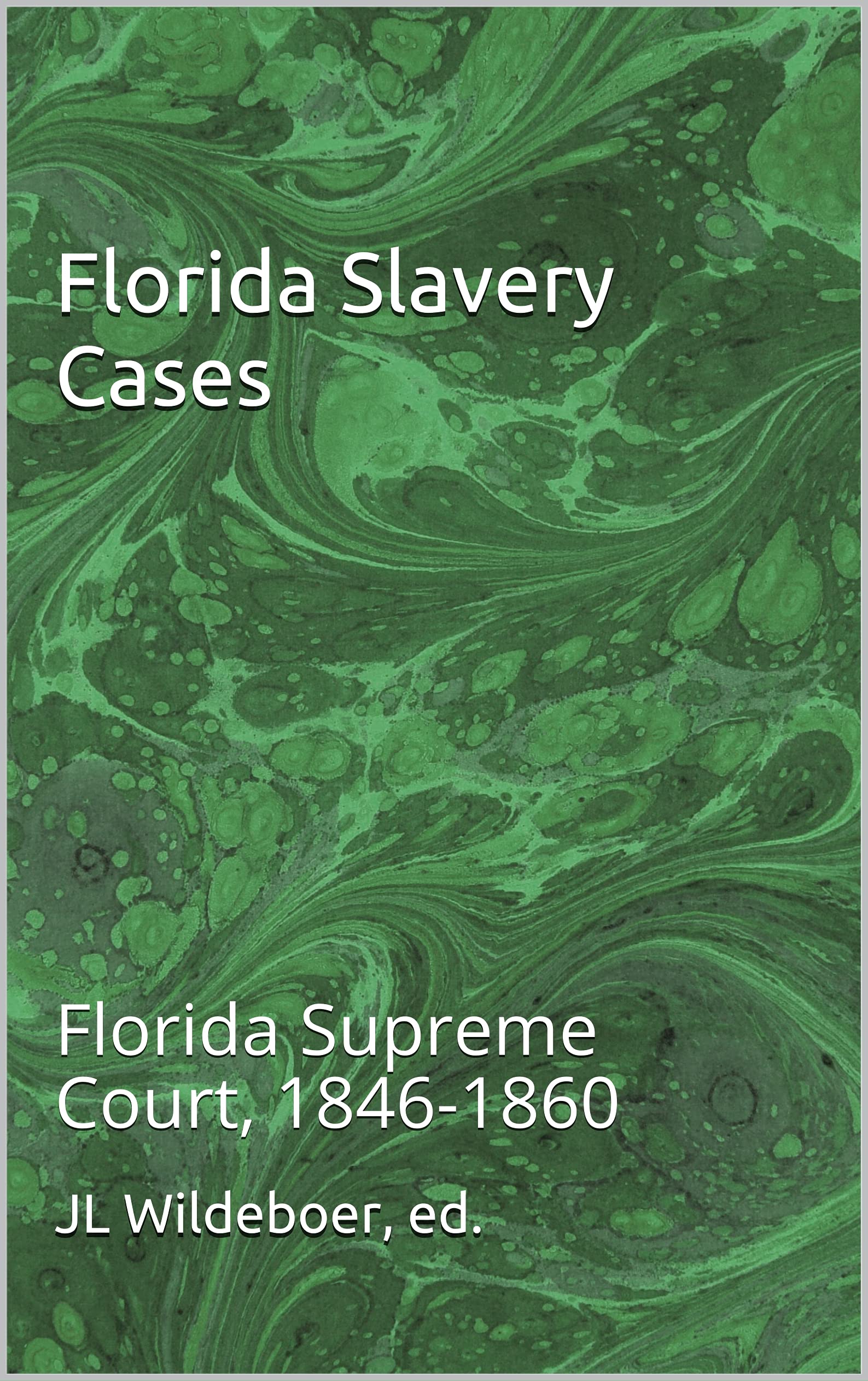 Florida Slavery Cases Florida Supreme Court, 18461860 by Jl Wildeboer