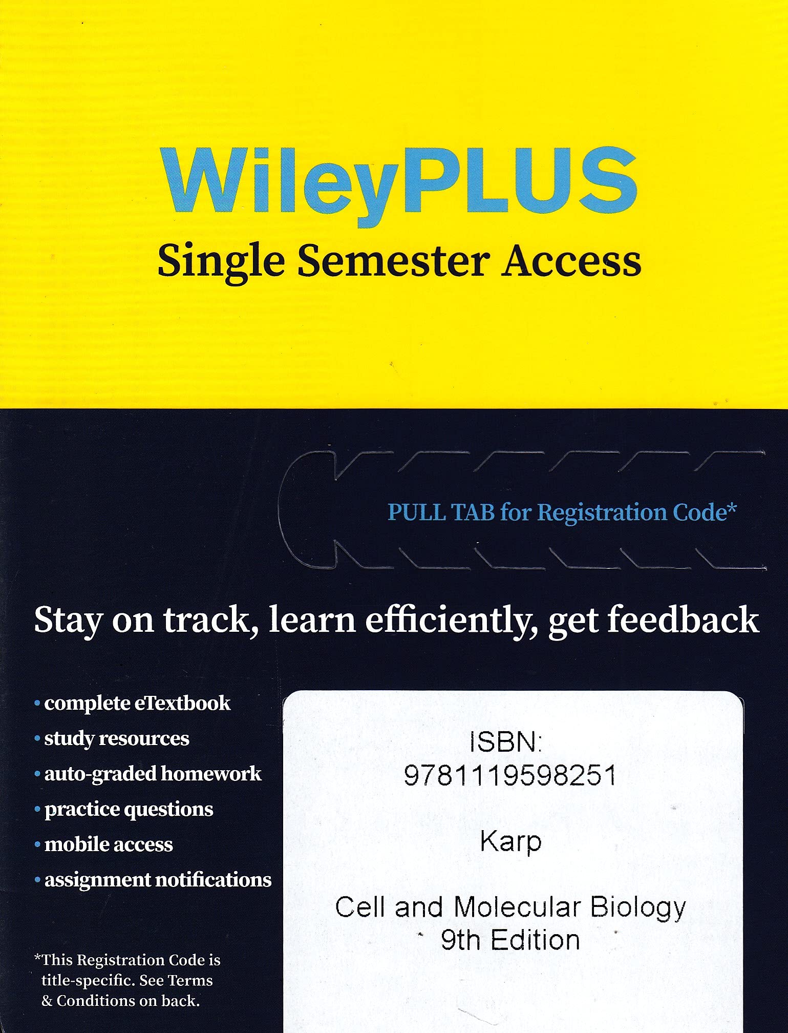 Karp's Cell and Molecular Biology 9th Edition WileyPlus