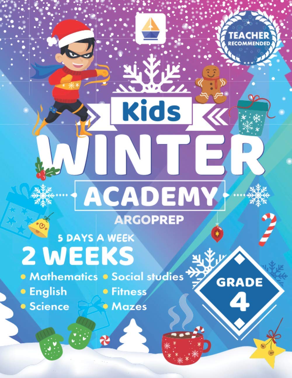 Kids Winter Academy by ArgoPrep 4th Grade 2 Weeks of Math, Reading