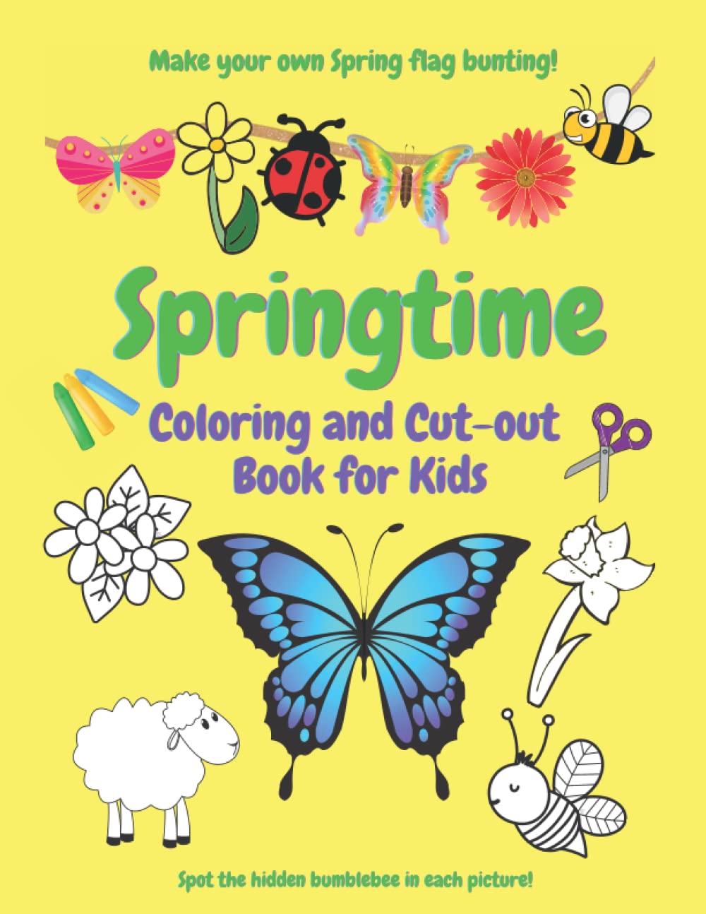 Springtime Coloring and Cutout Book for Kids A mixedability
