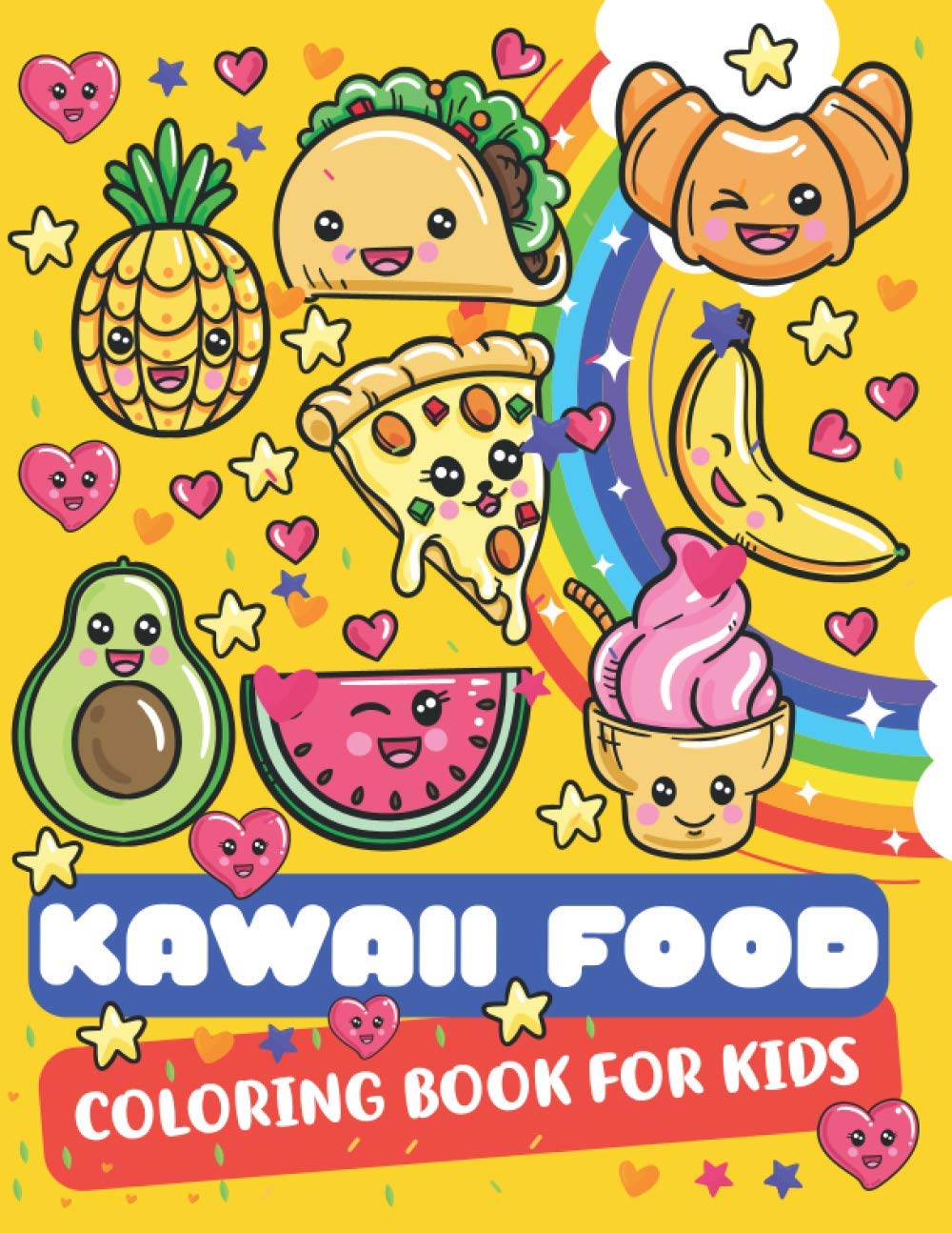 Kawaii Food Coloring Book For Kids Cute Kawaii Food Coloring Book For