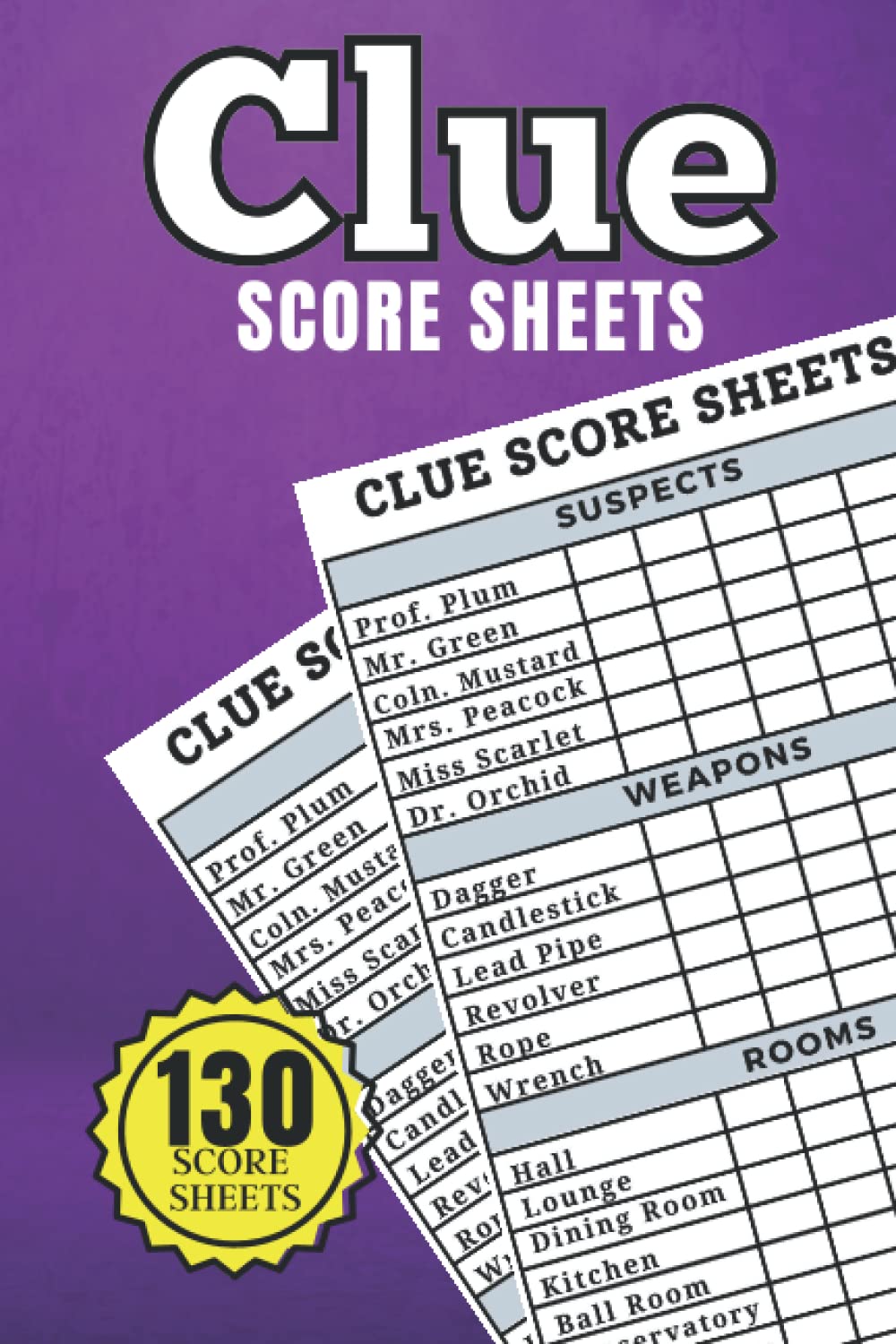 Clue Cards Replacement: 130 Clue Score Sheets | Clue Board Game, Clue ...