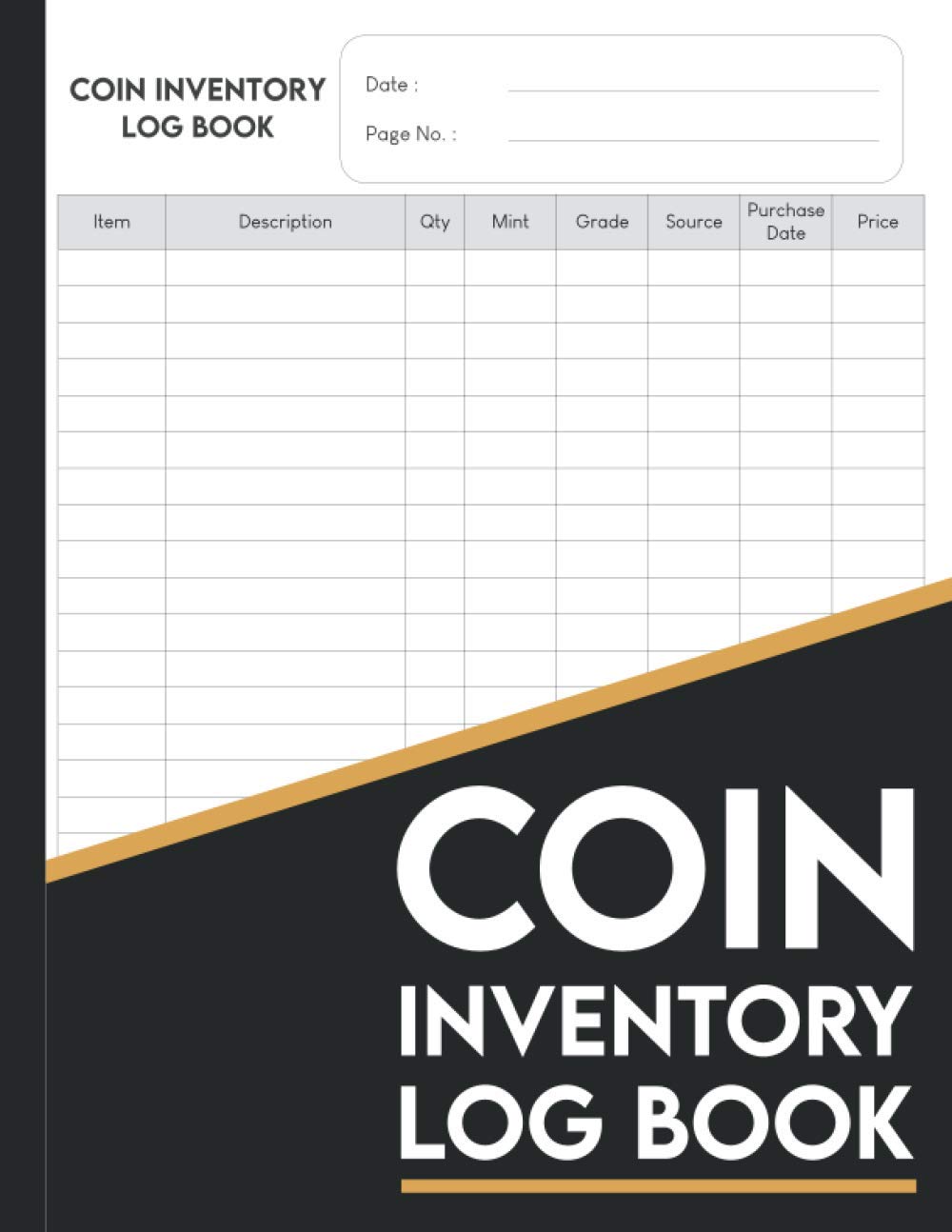 Coin Inventory Log Book Large Coin Collection Notebook Logbook For