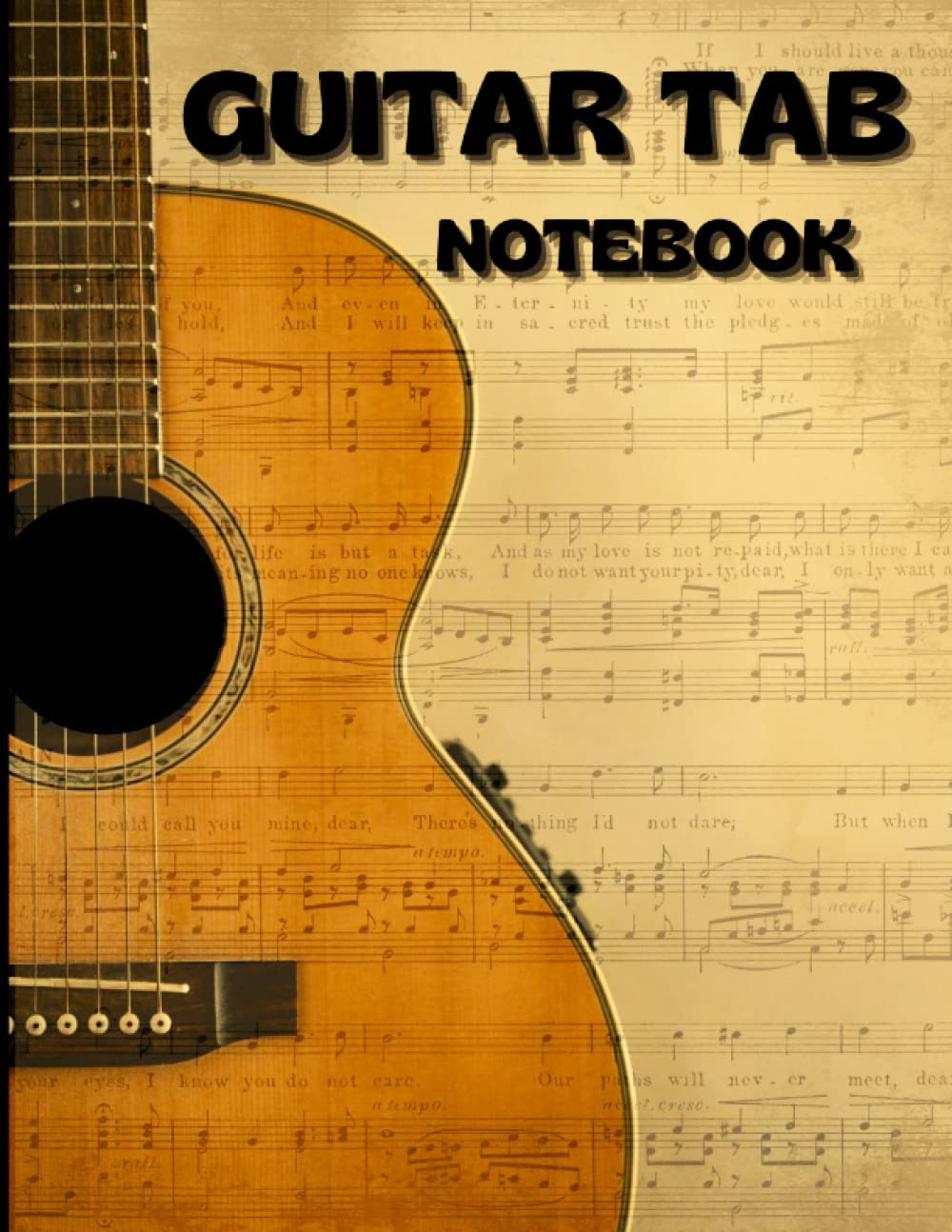 Cahier Musique Guitare 120 Pages - Partitions, Tablatures Et Grilles D'Accords