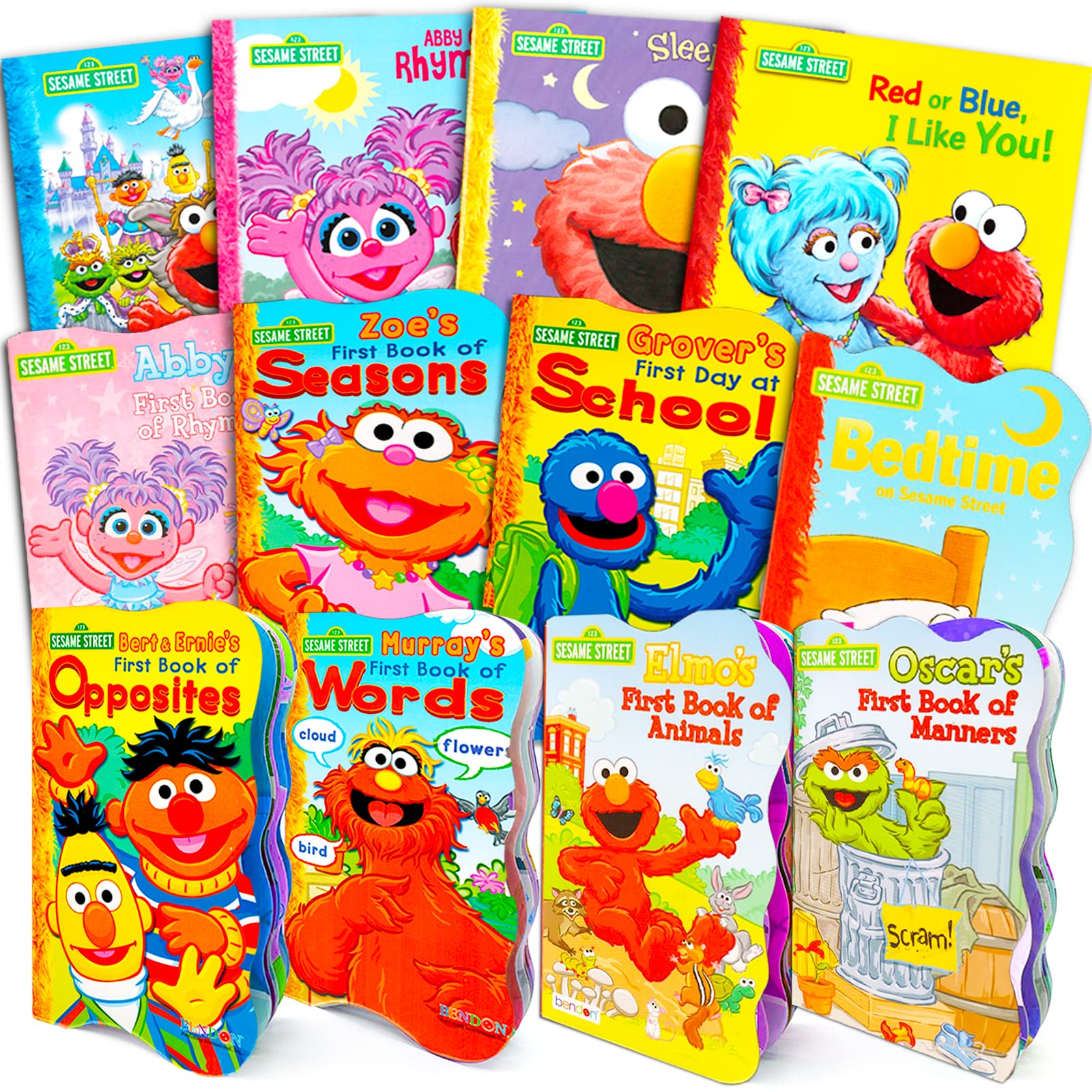 Sesame Street Board Books Ultimate Bundle Set for Kids, Toddlers Pack of 12 Sesame Street