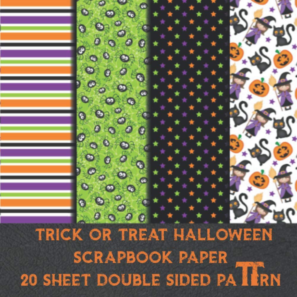 trick or treat halloween scrapbook paper 20 sheet double sided pattern