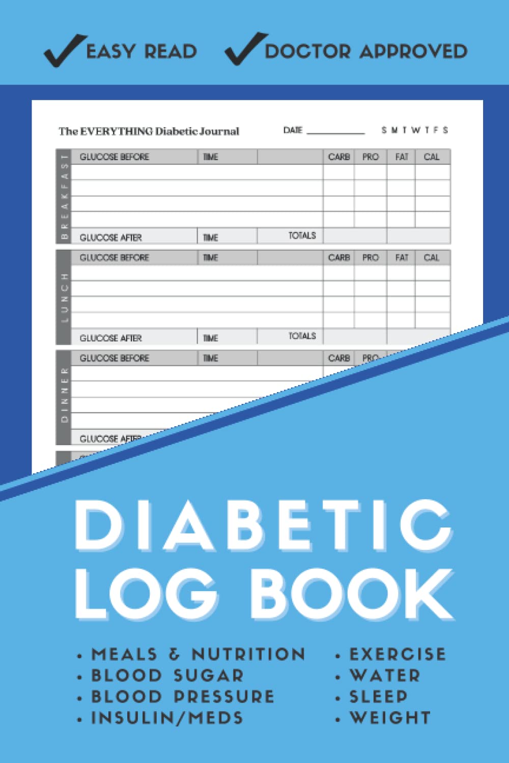 Small Diabetic Blood Sugar Log Book & Food Journal Complete Diabetes