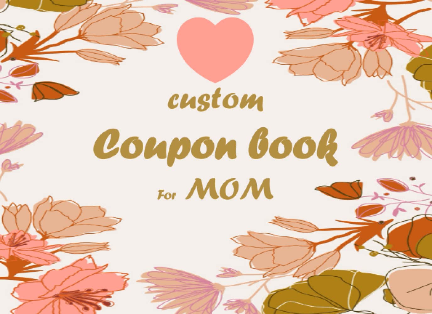 custom coupon book for mom Fillable 30 Blank Coupon for DIY gift