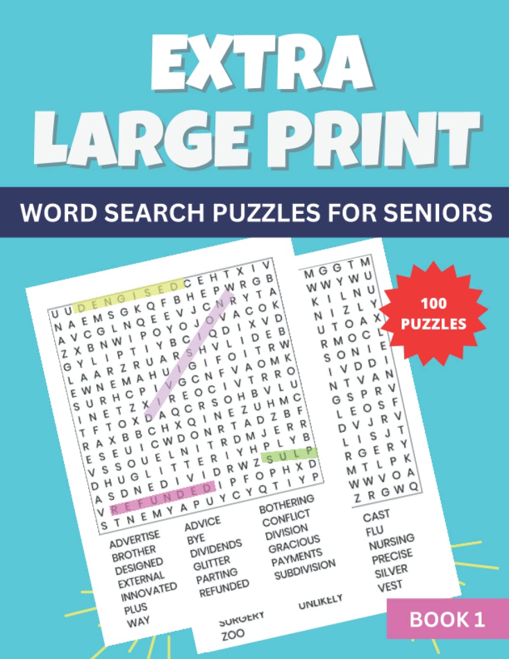 Large Print Word Search Puzzles for Seniors: 100 Word Search Puzzles ...