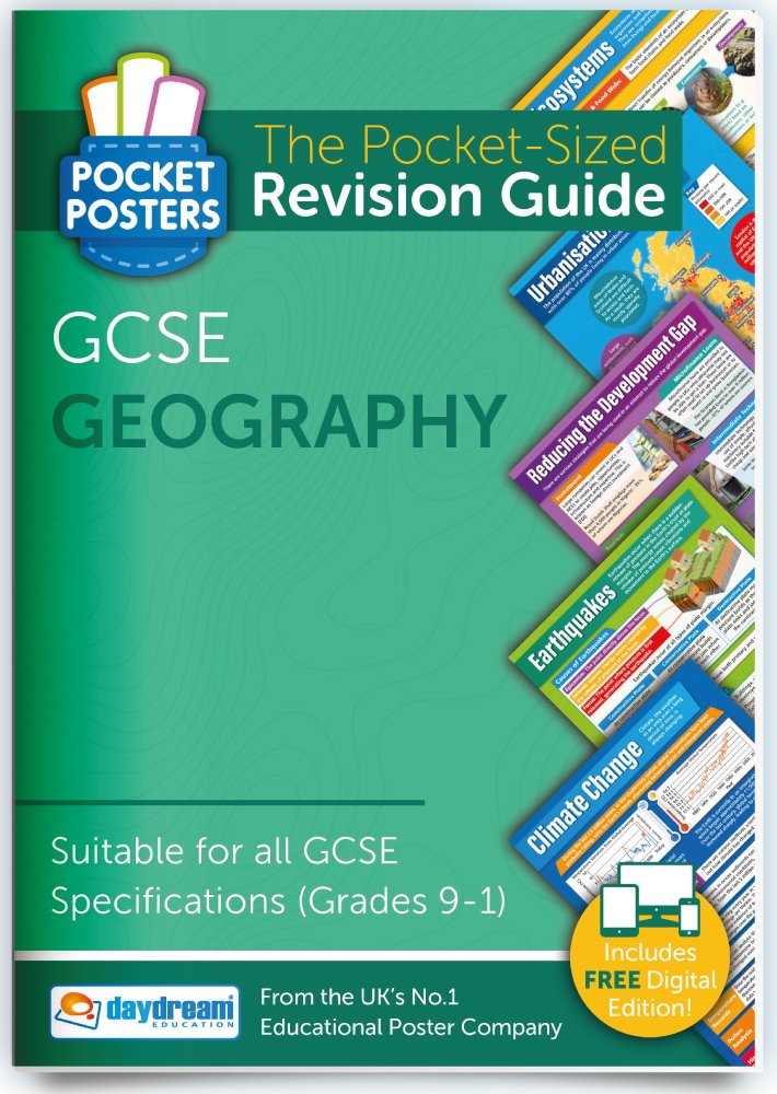 Geography GCSE Revision Guide Pocket Posters by DAYDREAM EDUCATION