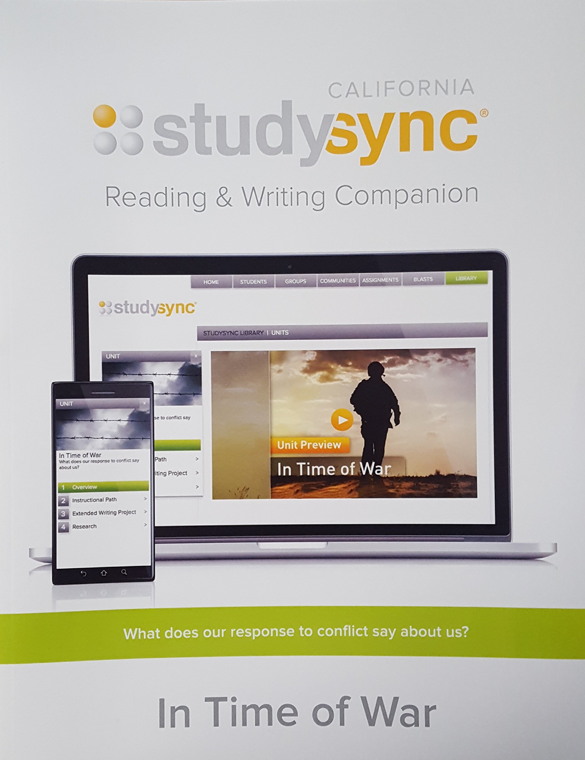 Study Sync, Reading and Writing Companion, Grade 8, Unit 2 In Time of