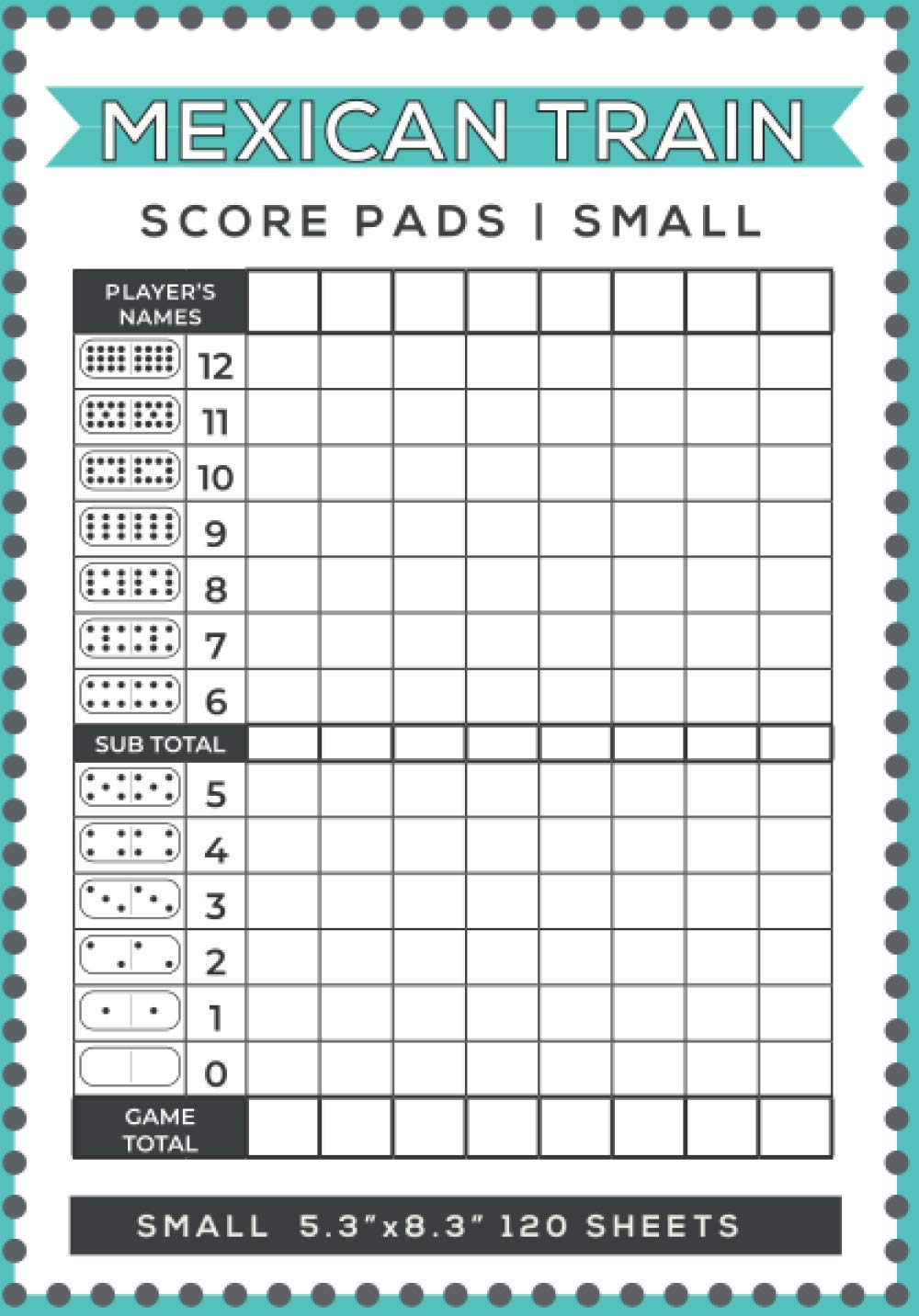Mexican Train Score Pads Small Perfect Score Sheets for Dominoes