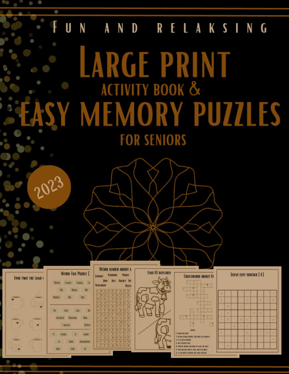 Large Print Activity Book & Easy Memory Puzzles for Seniors Includes