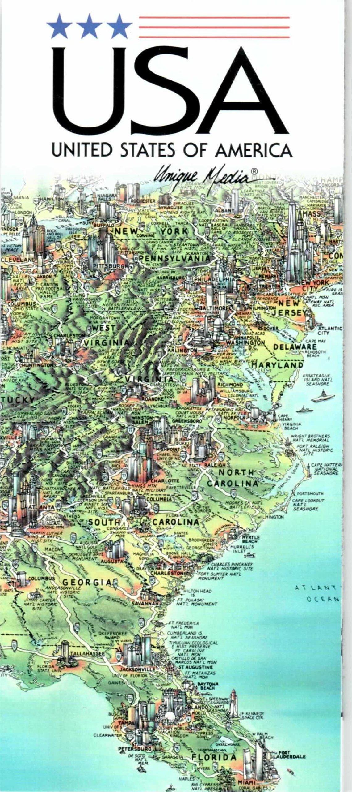 Unique Media Map United States/Folded by Unique Media Incorporated