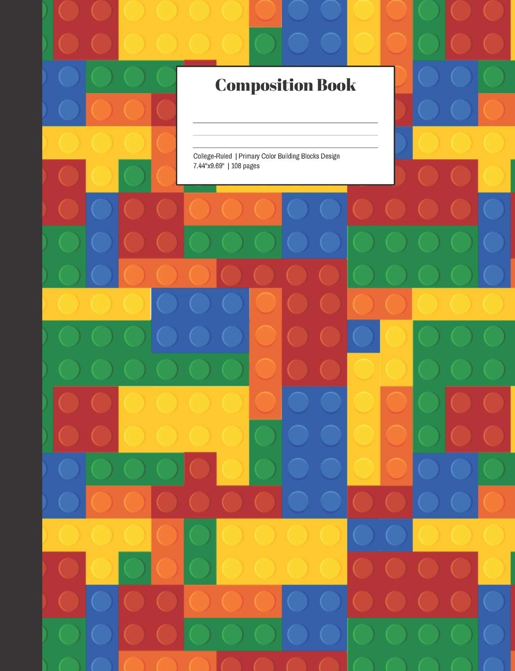 Composition Book CollegeRuled Primary Color Building Blocks Design