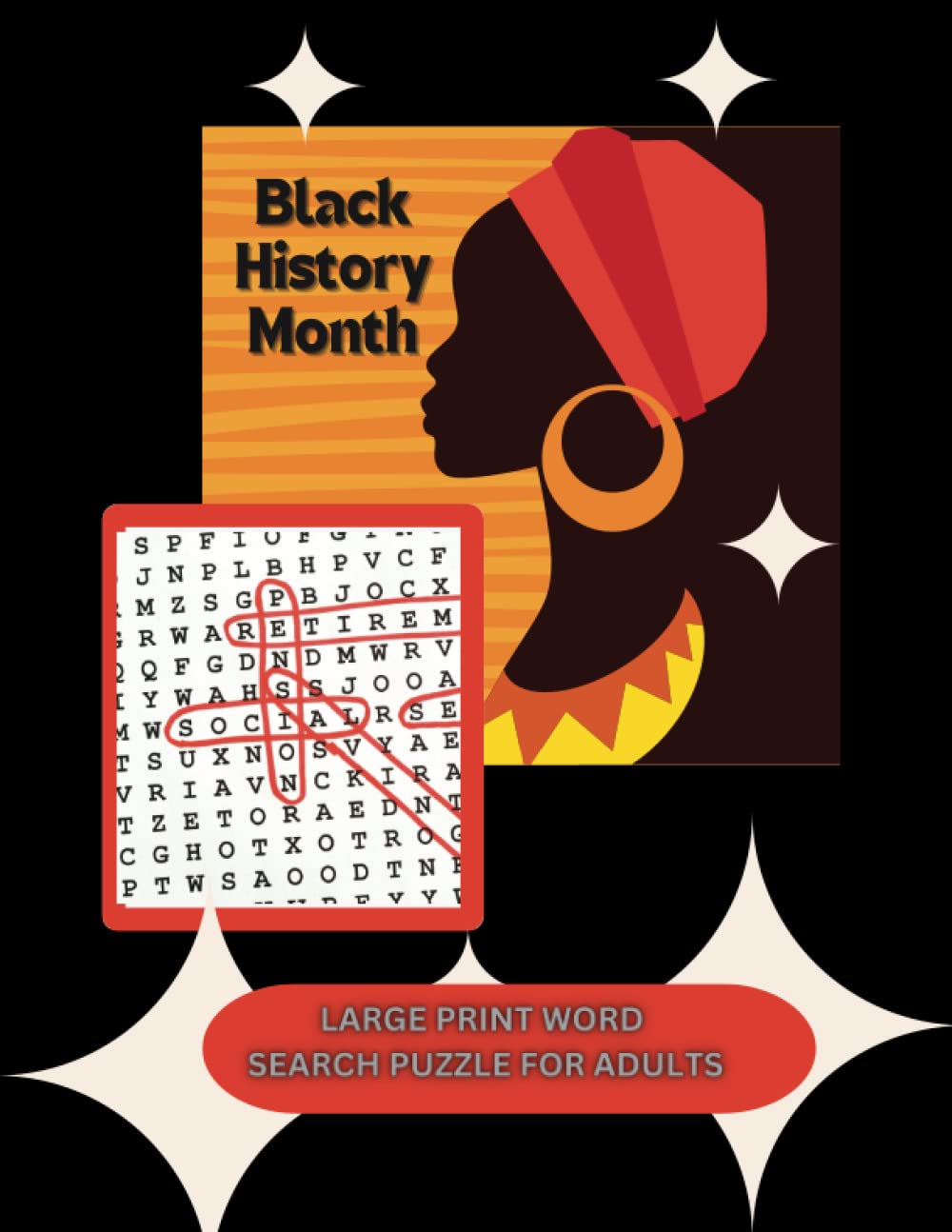 BLACK HISTORY MONTH LARGE PRINT WORD SEARCH PUZZLE FOR ADULTS by Edna