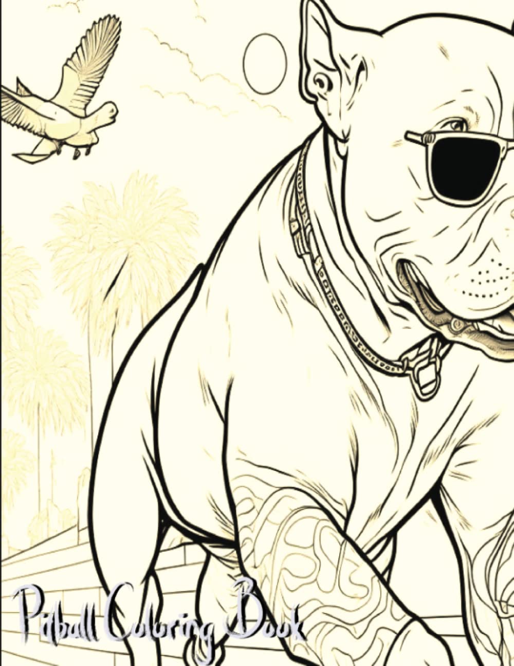 Pitbull Coloring Book For Adults: Pitbull Dog Coloring Book, Dogs And